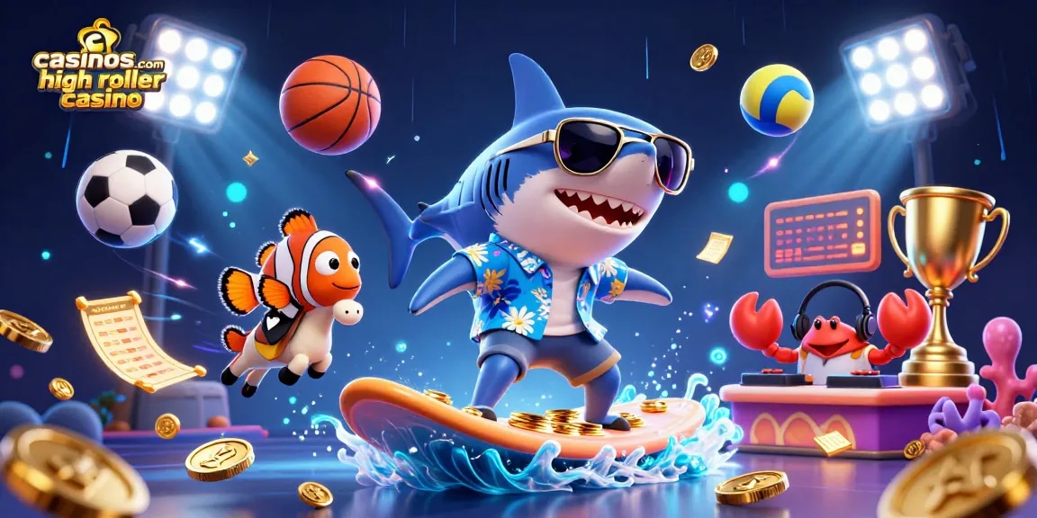 Experience the thrill of high-stakes gaming at casinous.com high roller casino with exciting characters and dynamic sports elements.