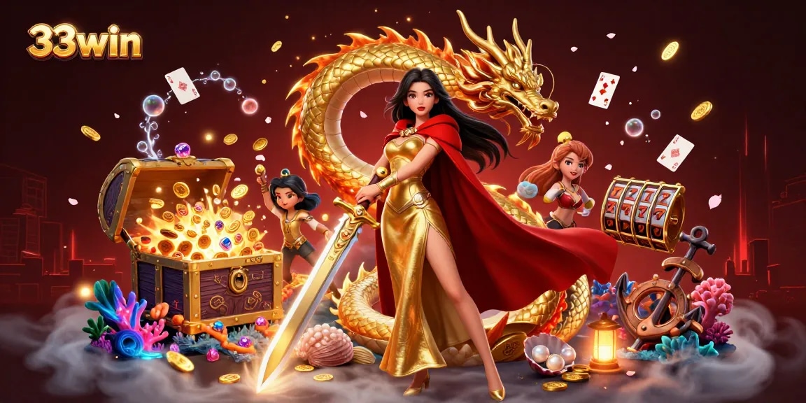 Experience thrilling gameplay at 33win with dynamic slots reels and golden treasure expansion.