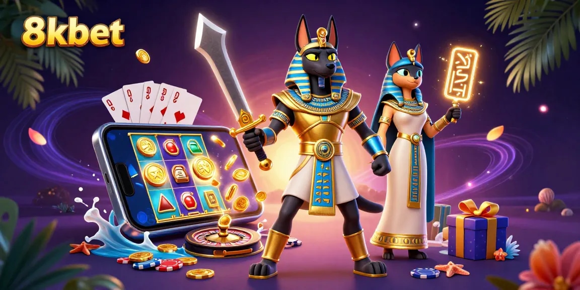 Experience thrilling gameplay with 8xbet's vibrant casino scene featuring ancient warrior and sacred elements.