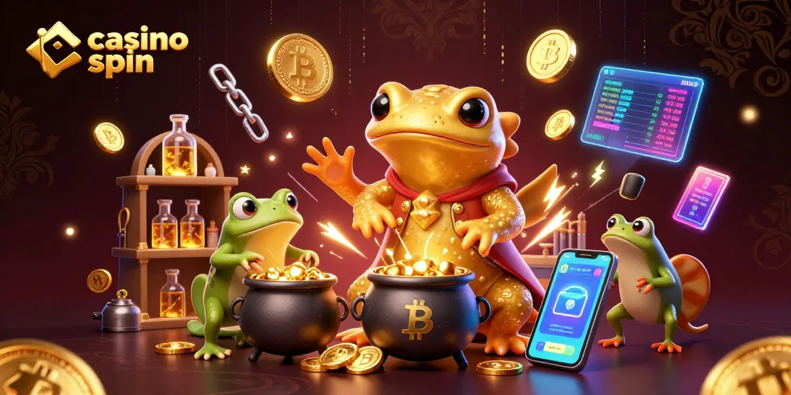 Join the excitement of casino spin with a vibrant 3D casino-themed illustration showcasing alchemists creating gold.