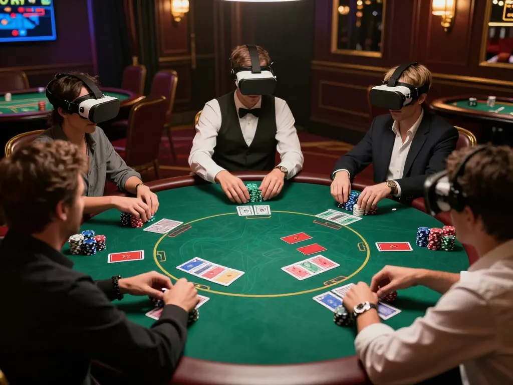 Engage in immersive gameplay at PH22, showcasing players at a lively VR poker table.