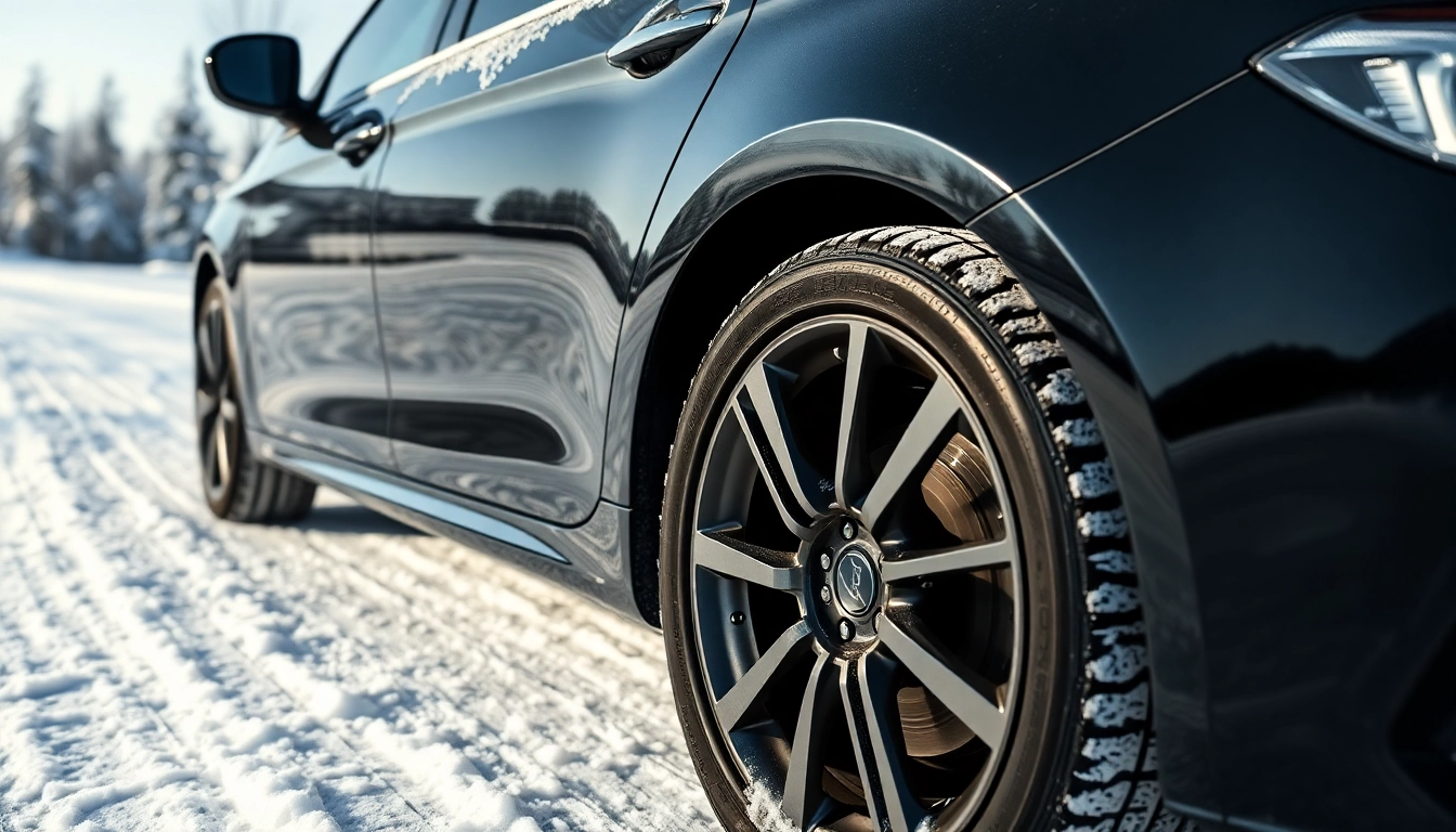 Enhance PPF winter road salt protection showcased on a vehicle by winter road setting.