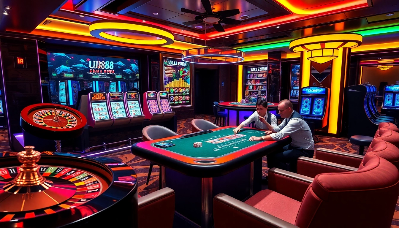 Experience thrilling gameplay at UU88 Casino with elegant tables and vibrant chips.