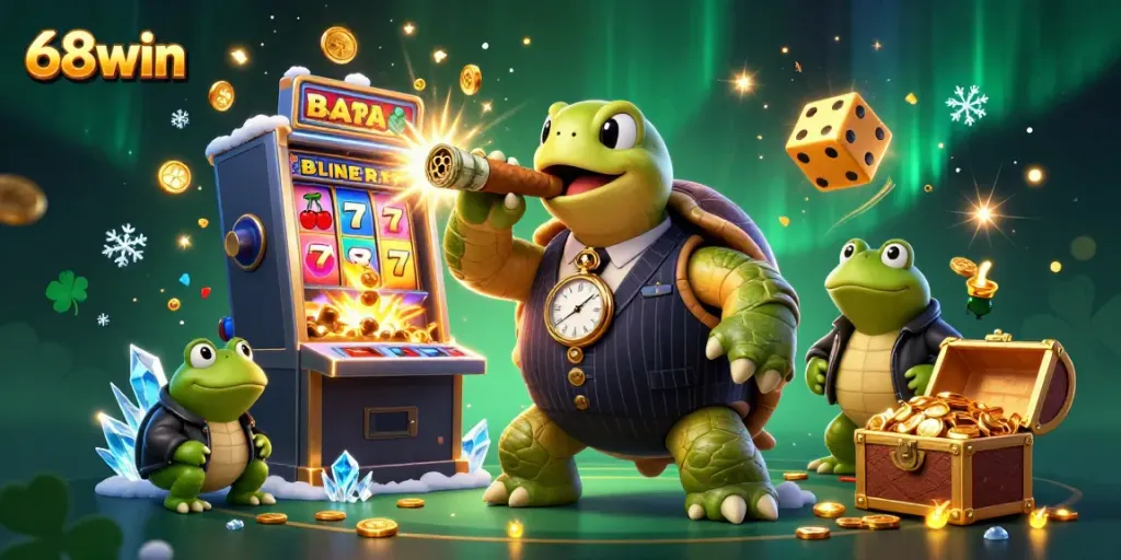Experience the excitement of 68win with animated casino elements and engaging characters.