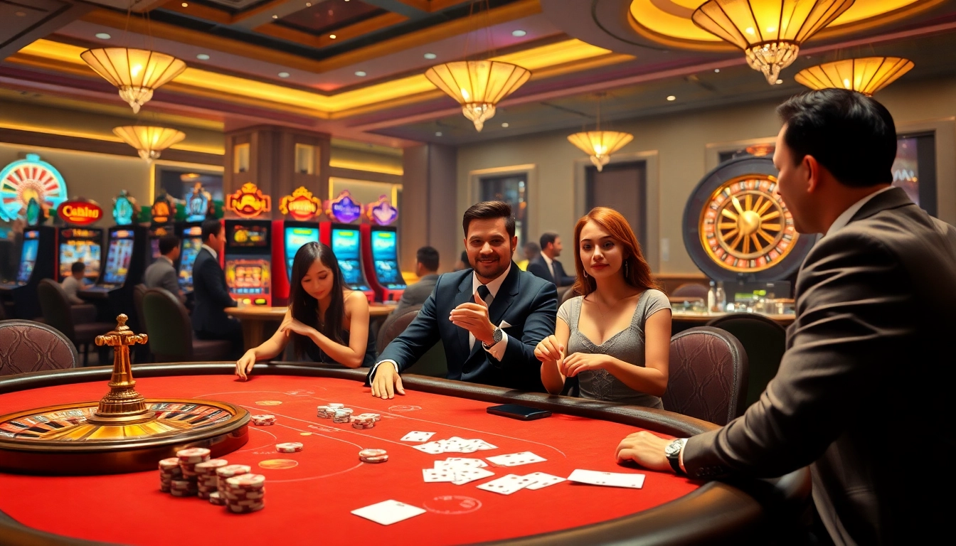 Engaged players at a high-stakes poker table, exemplifying FUN88 nhà cái's thrilling casino experience.