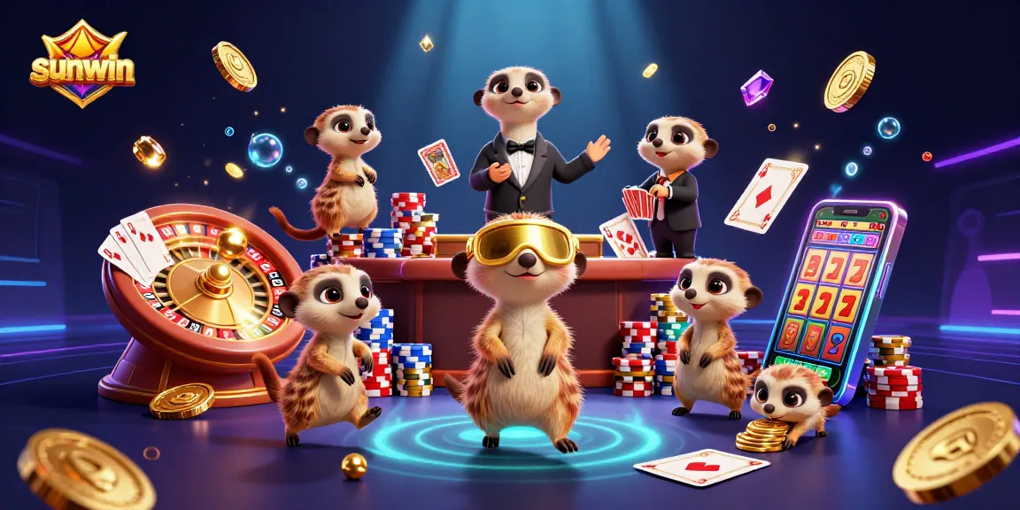 Experience thrilling gameplay with sunwin at the vibrant meerkat casino scene filled with action and excitement.