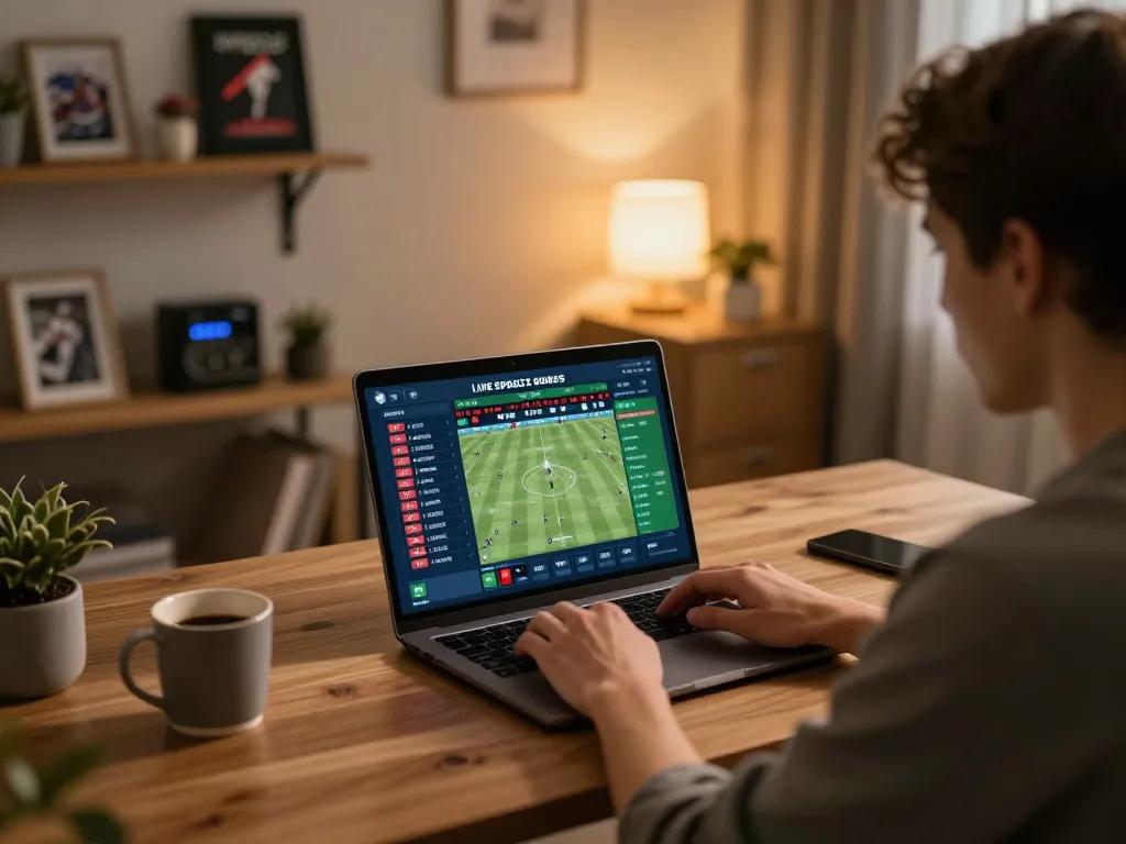 Soi kèo nhà cái during live sports betting session at home with engaging digital interface.