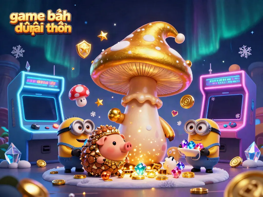 Engage in game đánh bài đổi thưởng while exploring a rich 3D casino scene filled with characters and sparkling treasures.
