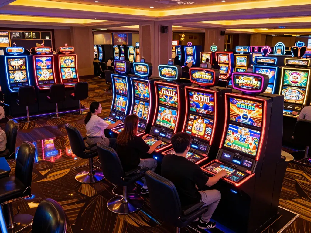 Engaged players at LC888 slot machines enjoying vibrant gaming experience.
