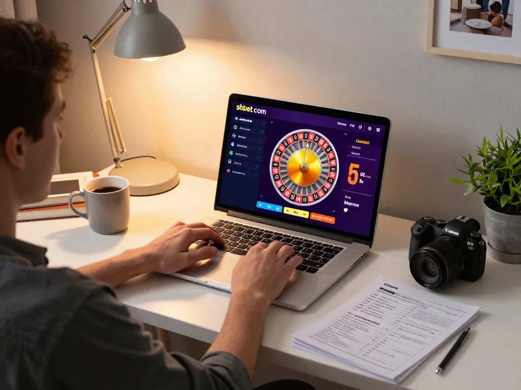 Playing roulette on shbet com from a cozy home office setup, enhancing gaming experience