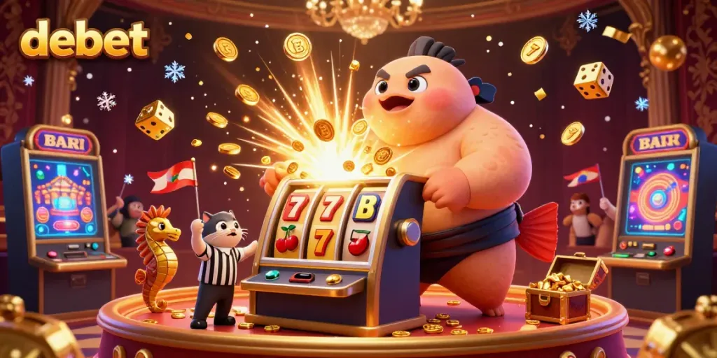 Experience the thrilling excitement of debet's underwater casino with explosive jackpots and festive seahorse fans.