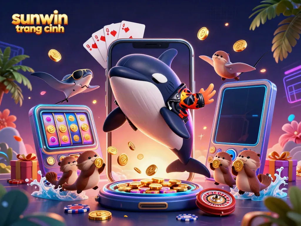 Engage with sunwin trang chính through exciting casino visuals featuring vibrant characters and dynamic gaming elements.