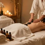 RR88 spa treatment room with massage therapy creating relaxation and rejuvenation.