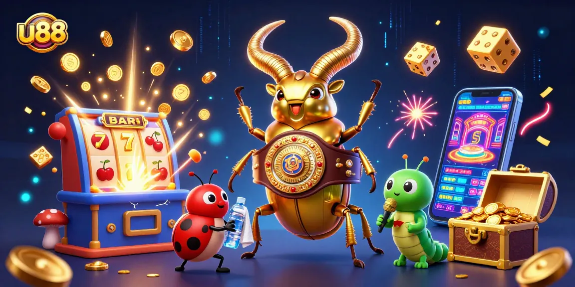 Experience thrilling gameplay at u88 with vibrant characters and casino elements bursting with excitement.