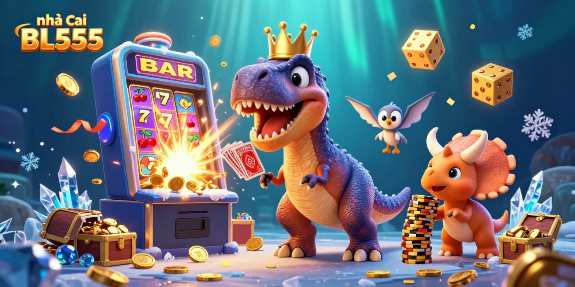 Engage with the slots at nhà cái BL555, enjoying a lively gaming atmosphere filled with entertaining characters and vibrant casino elements.