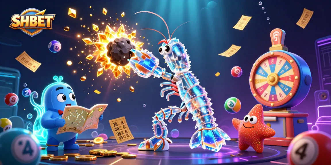 SHBET showcases a vibrant scene with galactic characters winning big amid a cosmic casino experience.