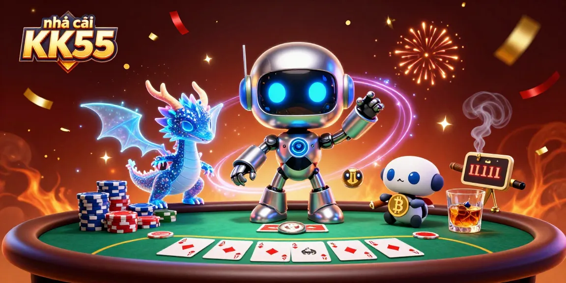 Engage in thrill with nhà cái KK55, showcasing vibrant poker scene and festive atmosphere.